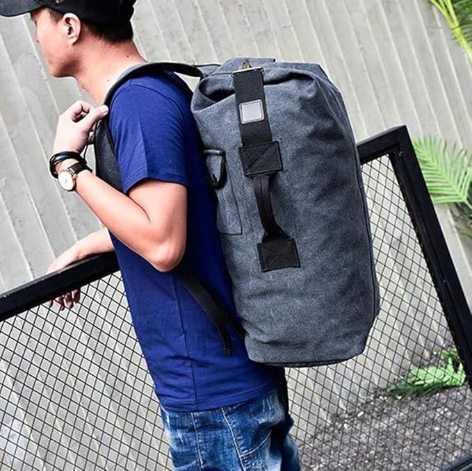 Military Duffel Bag Top Load Double Strap Canvas Backpack Army Travel Big Size