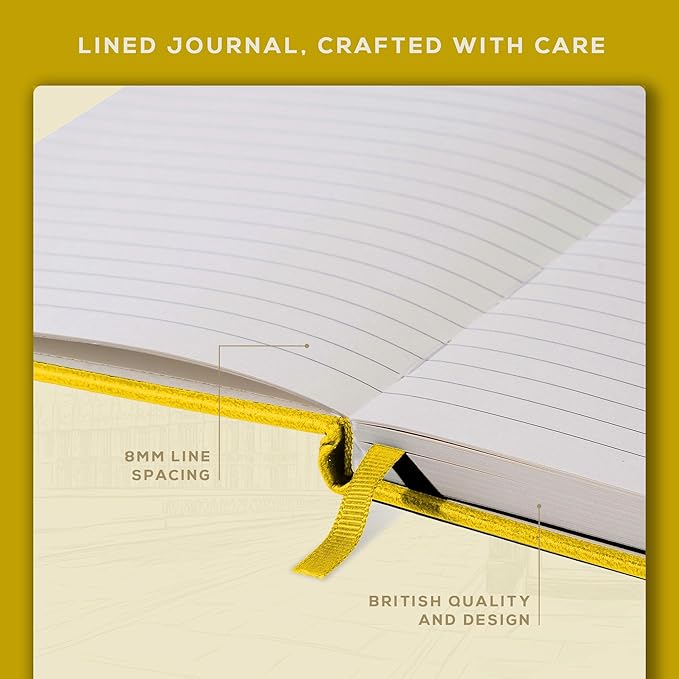 BEECHMORE BOOKS Lined Journal Notebook, 8.5 x 11.5 inch, A4 160 Lined Pages, Hardcover Leather Journals for Women, Men, Writing and Notebooks for Work - 120 GSM Thick Paper, Gifts Box Included