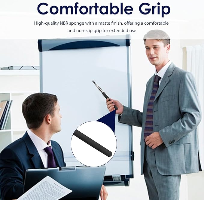 Retractable Teacher Pointer ππ.π'', Pointer Stick with π¦πππΉππ Smooth Sensitive Tablet Pen Stylus Pen, Teacher Coach Presenter Pointer Black