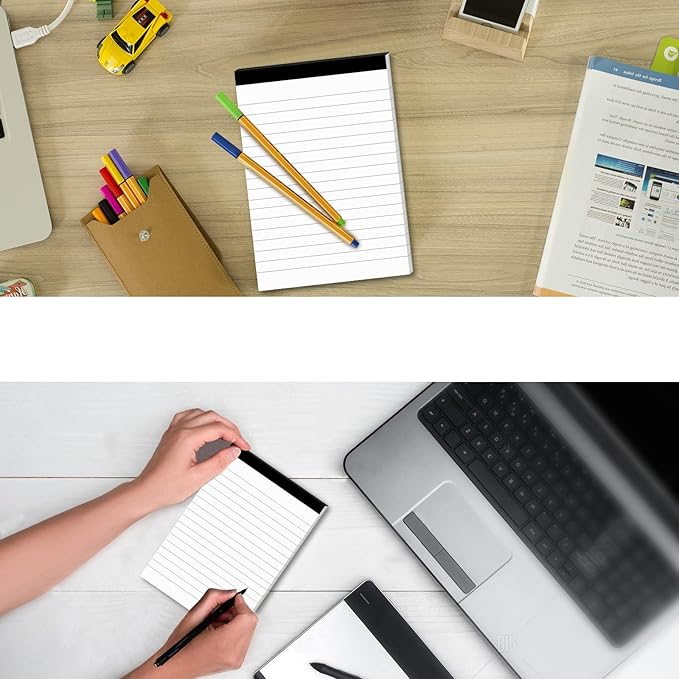 6 Pcs Perforated Note Pads College Ruled - 4" x 6" Inch Writing Notepad for Daily Planning - Perforated Small Notepads with 31 Sheets per Pad - Ruled Papers