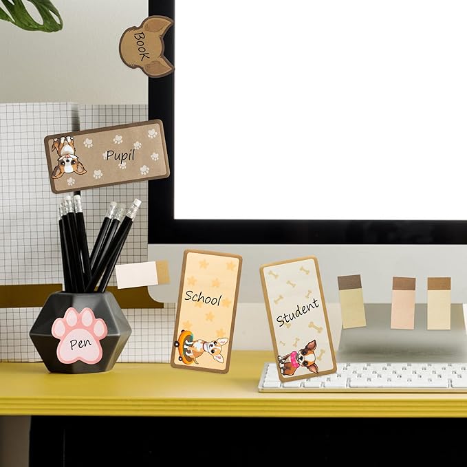 B1ykin Sticky Notes Set - Cartoon Theme Cute Self-Stick Notes Pad Teacher Appreciation Gifts, Self-Adhesive Writing Memo Pages Sticky to Do Notepad for Kids Employee School Office (Chihuahua)