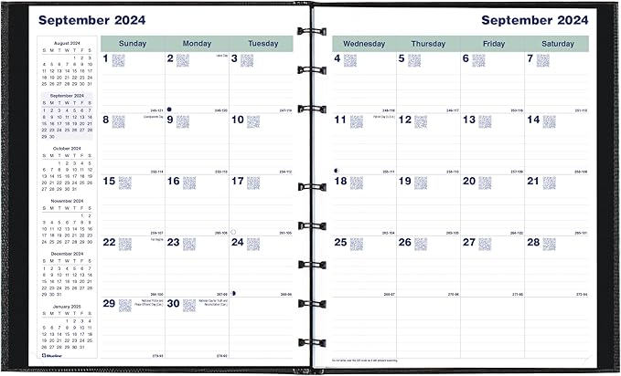 Blueline® 2025 Plan & Link™ CoilPro™ Monthly Planner, 16 Months, September 2024 to December 2025, Twin-Wire Binding, 9.25" x 7.25", Black, English (C1200C.81T-25)