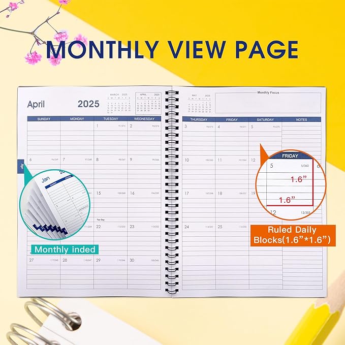 Cheneyboo 2024 Calendar Planner: July 2024-December 2025 Calendar Planner 2024-2025, 7.6"x10.2" Larger Size Planner with Double Inner Pocket, 18 Month Calendar Planner, Black