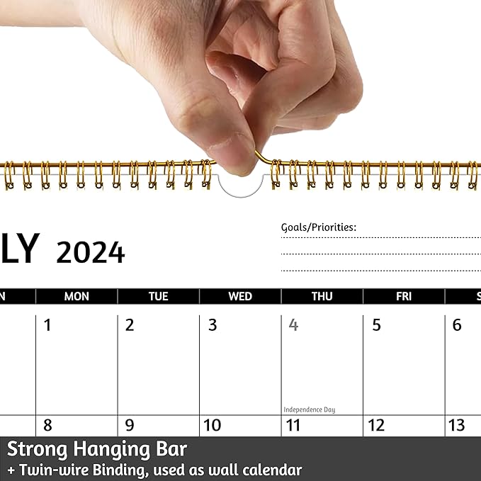 Wall Calendar 2025 – Calendar 2025 Wall, 12 Monthly Calendar, Jan 2024 - Dec 2025, 11.5 x 14.5 In, 2025 Calendar with Large Blocks, Thick Paper, Holidays, To-do & Notes, Great for Organizing