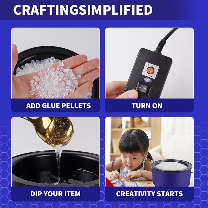 Hot Melt Glue Pellets Pan Glue Pellets, 1 lb, Low Draw, for use with the ZFYOUNG Glue Frying Pan, Great for crafts and DIY projects, no glue gun required