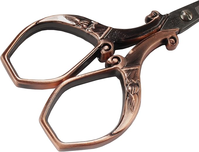 JubileeYarn Chinese Wing & Cloud Embroidery Craft Scissors - Copper - 10 Scissors