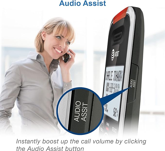 AT&T BL102-3 DECT 6.0 3-Handset Cordless Phone for Home with Answering Machine, Call Blocking, Caller ID Announcer, Audio Assist, Intercom, and Unsurpassed Range, Silver/Black
