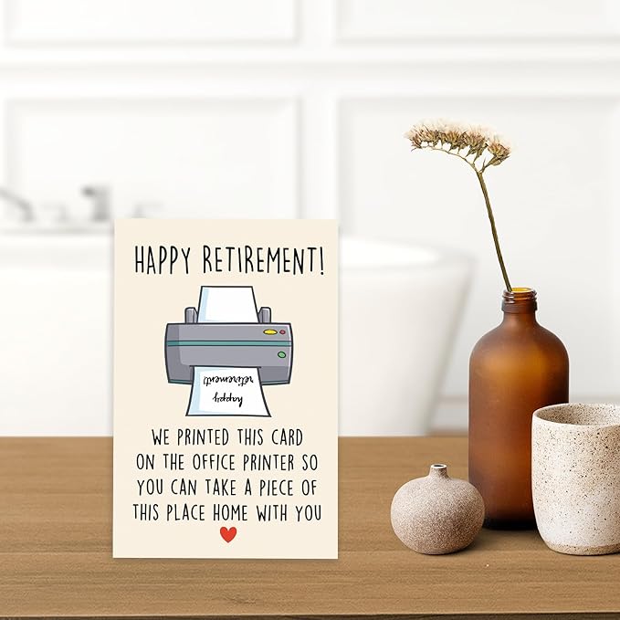 Funny Printable Retirement Card for Coworker or Boss, Happy Retiring Card Gift for Him Her, Group Card from Office, Leaving Fellwell for Retiring Coworker Colleagues Boss