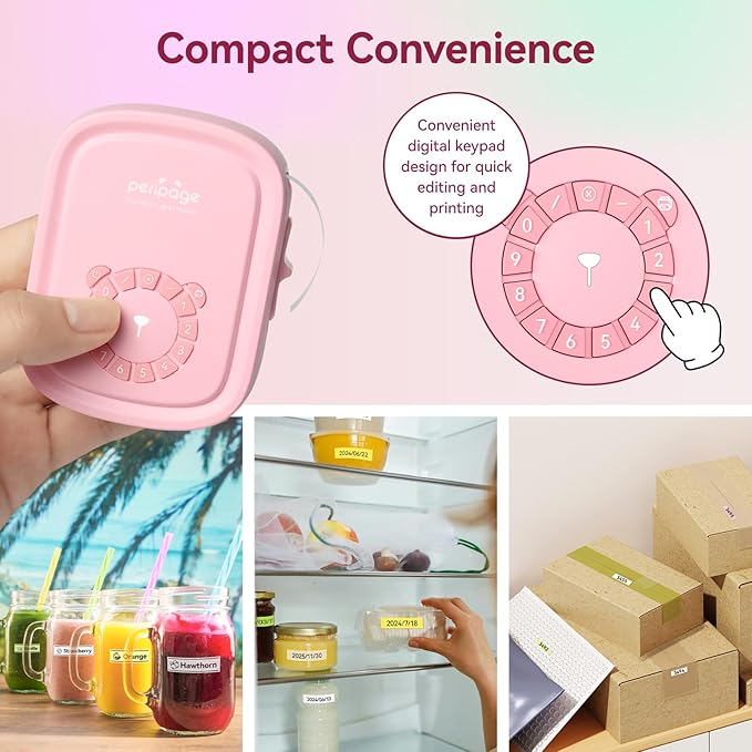 Portable Label Maker Machine P10Pro - Wireless Bluetooth Label Printer with Tape Included, Multiple Templates, Easy to Use for Office and Home Organization, USB Rechargeable(Pink)