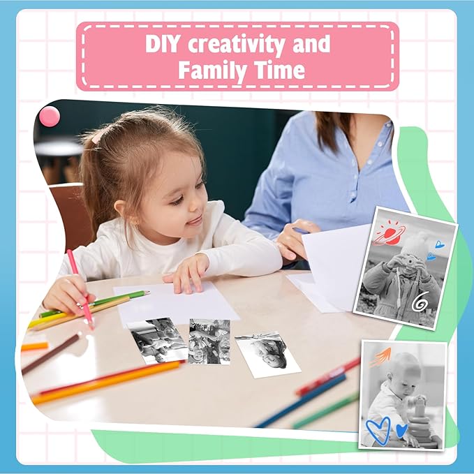 Thermal Paper,๐๐ ๐๐จ๐ฅ๐ฅ๐ฌ Kids Instant Camera Refill Print Paper, Atnadov HD Thermal Paper for Most Kids Instant Camera (White-12 Rolls)
