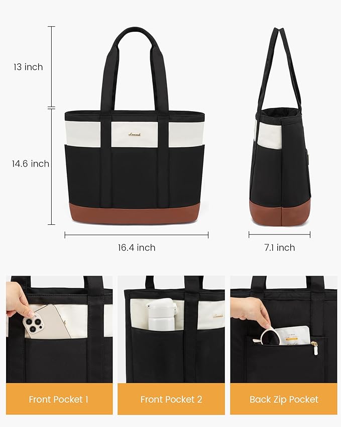 LOVEVOOK Tote Bag for Women,Lightweight Work Bag for Teacher, 15.6 Inch Laptop Bag,Large Shoulder Bag