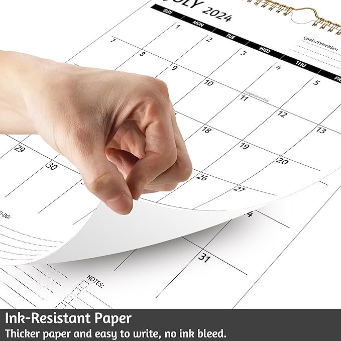 Wall Calendar 2025 – Calendar 2025 Wall, 12 Monthly Calendar, Jan 2024 - Dec 2025, 11.5 x 14.5 In, 2025 Calendar with Large Blocks, Thick Paper, Holidays, To-do & Notes, Great for Organizing