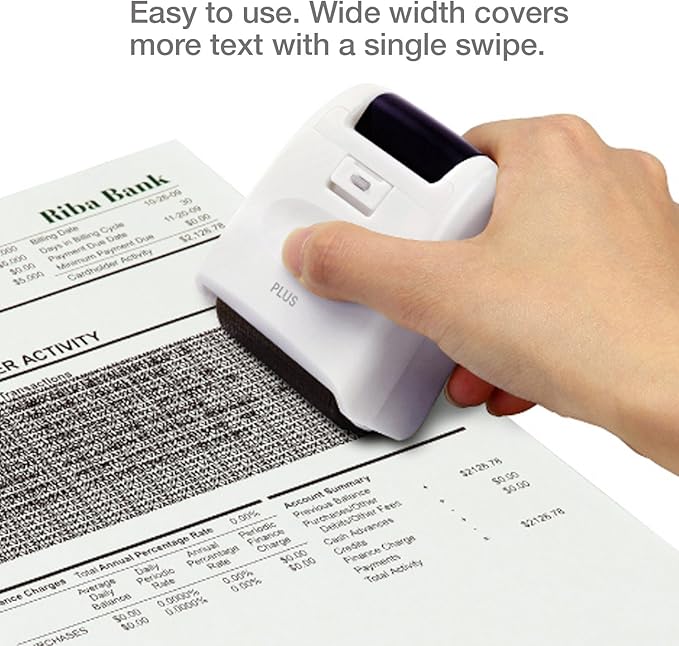 Identity Theft Prevention Security Stamp Wide Roller Security Stamp Kits (White)