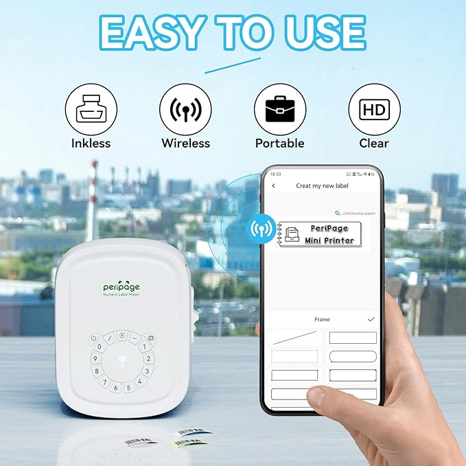 Portable Label Maker Machine P10Pro - Wireless Bluetooth Label Printer with Tape Included, Multiple Templates, Easy to Use for Office and Home Organization, USB Rechargeable(White)