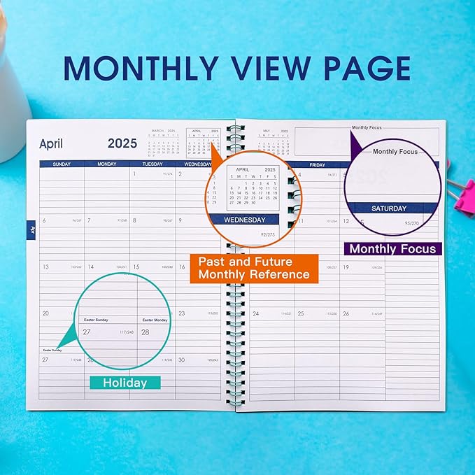 Cheneyboo 2024 Calendar Planner: July 2024-December 2025 Calendar Planner 2024-2025, 7.5"x10.2" Larger Size Planner with Double Inner Pocket, 18 Month Calendar Planner, Green