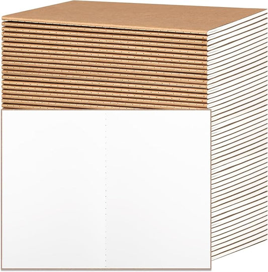 EOOUT 48pcs Kraft Paper Notebooks, Journals for Kids, Blank Paper, 60 Pages, 80GSM, 8.3 X 5.5 Inch, Travel Journal Set, for Travelers, Students and Office Supplies
