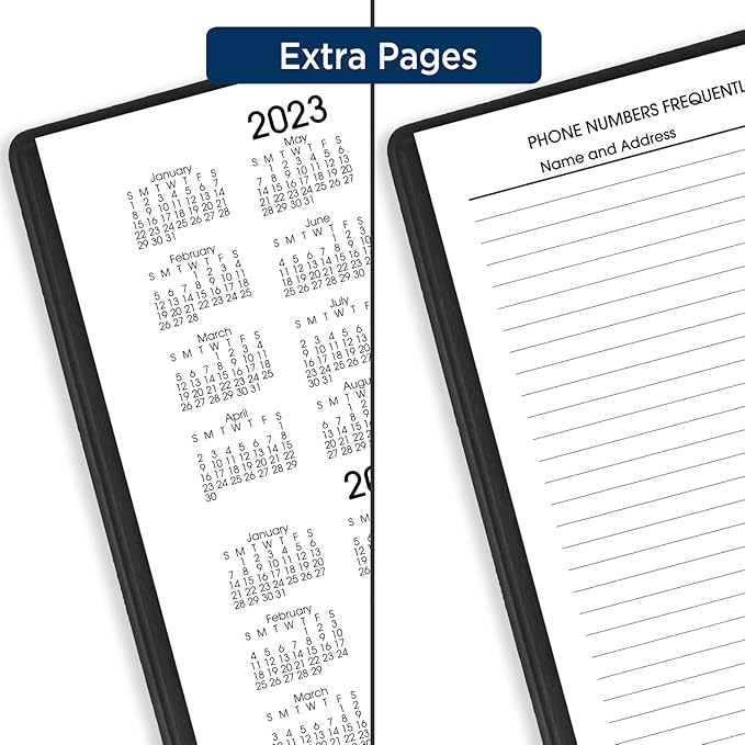 AT-A-GLANCE 2023-2024 Academic Pocket Calendar, Monthly Planner, 3-1/2" x 6", Flexible Cover, DayMinder, Black (AY5300)