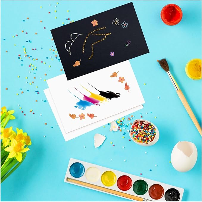 Baisunt 50 Pack 4x6 Black Cardstock Paper Blank Thick Heavyweight 92lb Card Stock for Making Greeting Cards, Invitations cards, Photos, Postcards