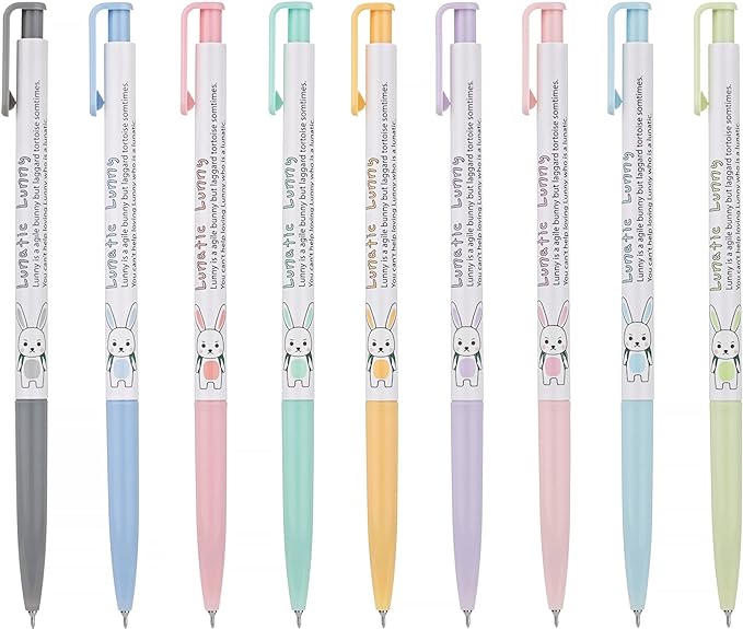 ZEESOON Xeno Lunatic Lunny 0.38mm Slim Ball Point Pen Dozen Box 12 Pcs, Made in Korea (Pink 12pcs)