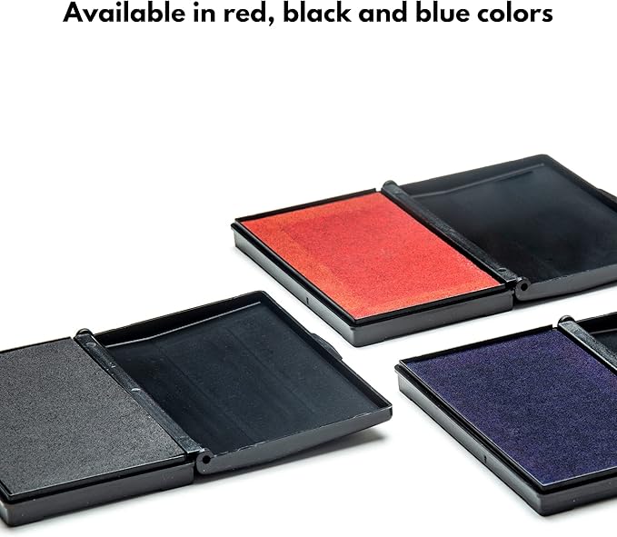 Ink Pad for Rubber Stamps, Stamp Pad for Clear Impression Stamping, Quality Felt Pad Black Ink, Red Ink, Blue Ink (Blue, S (2 * 3.5))