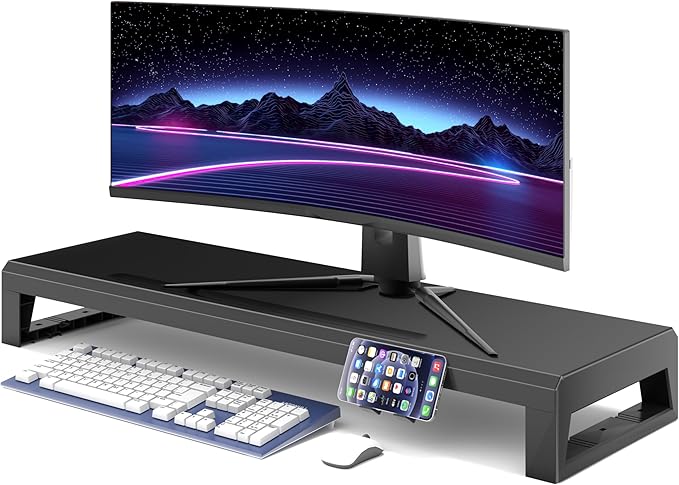 Computer monitor stand Laptop Desk Shelf & Monitor Riser ,27.55 inches long desk riser Monitors/PC/Laptop/Computer Space Saver Organizer (Basic Version, 700mm)