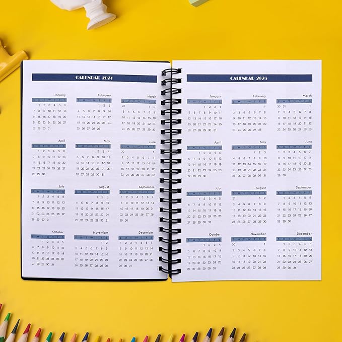 Cheneyboo 2024 Planner - Monthly Weekly Daily Planner 2024-2025, July 2024- December 2025 Planner 18 Month Planner, 7.5"x10.2" Spiral Bound, Black
