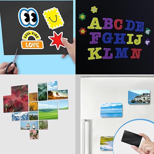 Magnetic Sheets with Adhesive Backing,8.5" x 11"(Pack of 24),30 mil Thick Cuttable Flexible Magnet Sheets for DIY Crafts,Photos and Stickers,Magnetic Paper Sheets with Strong Self Adhesive