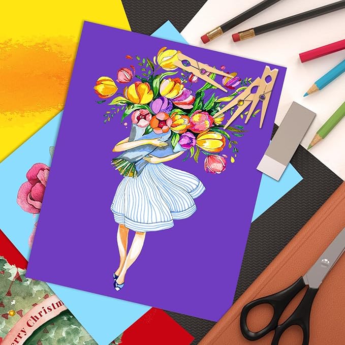 Cardstock 8.5" x 11 ",30 Sheets Cardstock Paper 85 lb/230 gsm,Purple Card Stock for Printer,Drawing,Gift tags,Invitations, Cards etc (Purple, 30 Sheets)