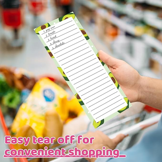 4 Pack Magnetic Note Pad for Fridge with Pen Holder, Totally 200 Sheets Magnetic To Do List, Grocery List, Shopping List, Memo Pads for Refrigerator(Fruit Design)