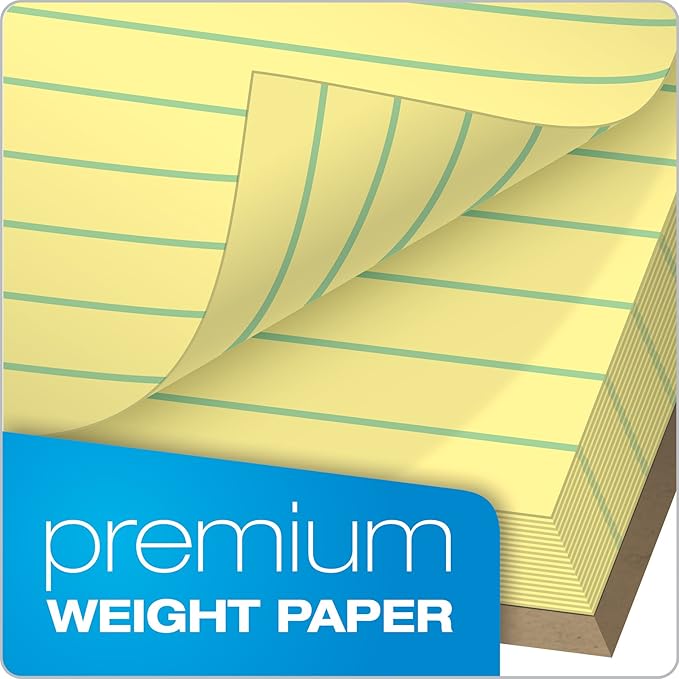 TOPS 8.5 x 11 Legal Pads, 6 Pack, Premium Docket Gold Brand, Narrow Ruled, Thick Yellow Paper, Sturdy Back, 50 Sheets, Made in USA (63941)