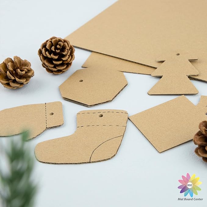 Mat Board Center, 25 pack 8.5x11 Brown Cardboard sheet, 1/8 inch thick, Flat Corrugated Cardboard Inserts for Packing, Shipping, Mailing, Cardboard Backing, Art Craft Card Board