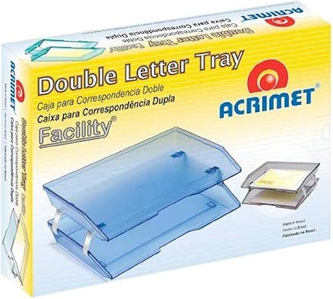 Acrimet 2 Tier Side Load Letter Tray Facility, Desktop File Organizer, A4 Letter Size Paper Organizer, Minimalist Storage Solution Paper Tray for Office, Home, Classroom (Plastic, Clear Pink Color)