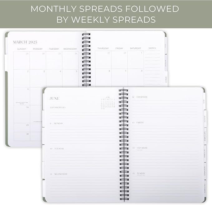 Beautiful 2025 Daily Planner - 7" x 10" Daily Planner for Women or Men with Weekly & Monthly Spreads for Easy Planning - Perfect Calendar Book To Organize All Tasks and Boost Productivity