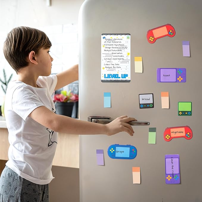 B1ykin Sticky Notes Set - Cartoon Theme Cute Self-Stick Notes Pad Teacher Appreciation Gifts, Self-Adhesive Writing Memo Pages Sticky to Do Notepad for Kids Employee School Office (Video Game)