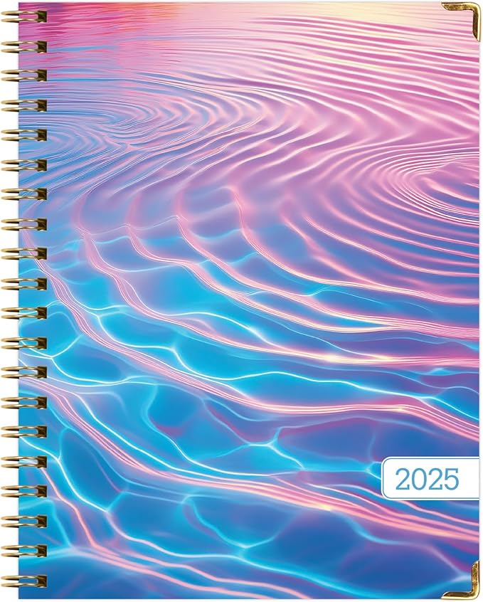 HARDCOVER 2025 Planner, 8.5"x11": 14 Months (November 2024 - December 2025), Daily Weekly Monthly Planner, Yearly Agenda, Bookmark, Pocket Folder and Sticky Note Set (Summer Bliss)