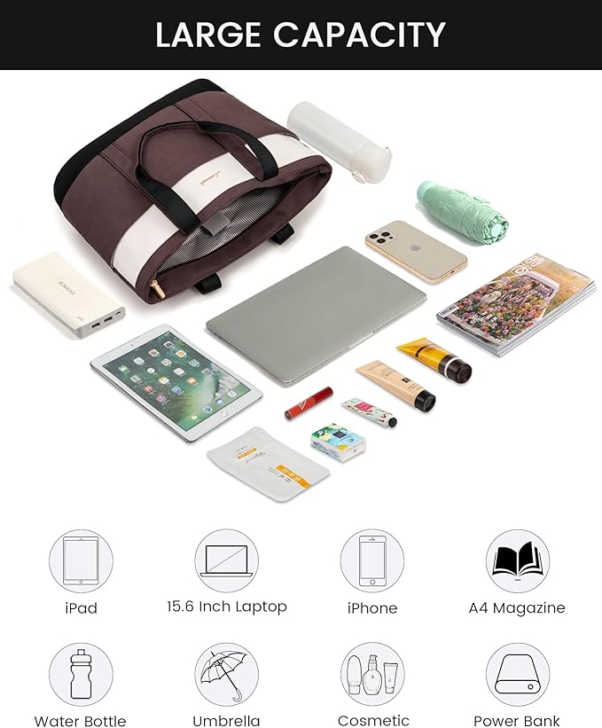 LOVEVOOK Tote Bag for Women,Lightweight Work Bag for Teacher, 15.6 Inch Laptop Bag,Large Shoulder Bag