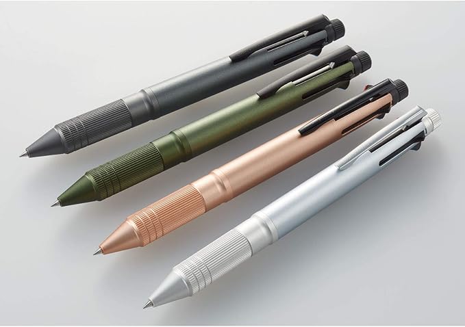 uni Jetstream 4&1 Metal Edition, 0.5mm Ballpoint Pen (Black, Red, Blue, Green) and 0.5mm Mechanical Pencil, Gun Metallic (MSXE52000A05.43) (Pack of 2)