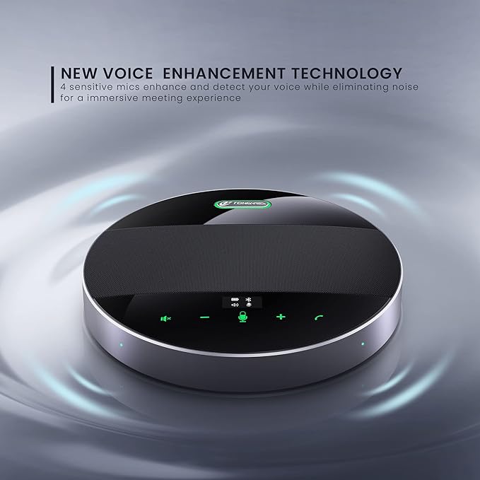 Bluetooth Conference Speaker and Microphone, Wireless Lound Speakerphone Portable for Car and Computer Home Office, Two Way Voice Clear, Compatible with Zoom, Teams, Skype