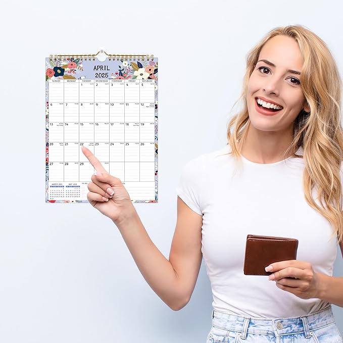 Wall Calendar 2025-2026 – 2 Year Calendar 2025-2026, 8.5 x 11 In, Jan 2025 - Dec 2026, 2025 Calendar 24 Months, Small Monthly Calendar 2025 Vertical, Ruled Blocks, Thick Paper, Holidays, To-do & Notes
