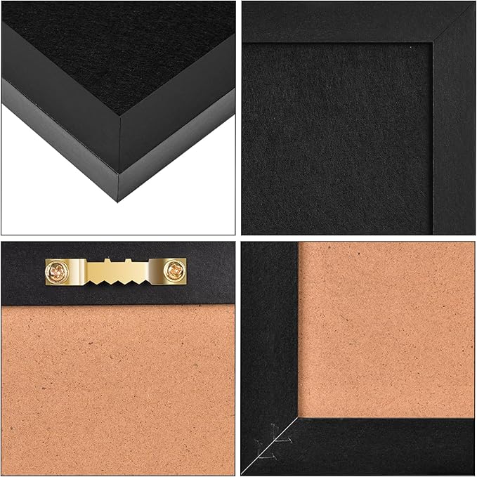 Black Bulletin Boards Cork Board with Felt, 17"x13" Small Display Pin Board Vision Board for Walls, Jewelry, Notes, Collection, Photos, Office, Wood Framed(Black) & Felt(Black), 1pc