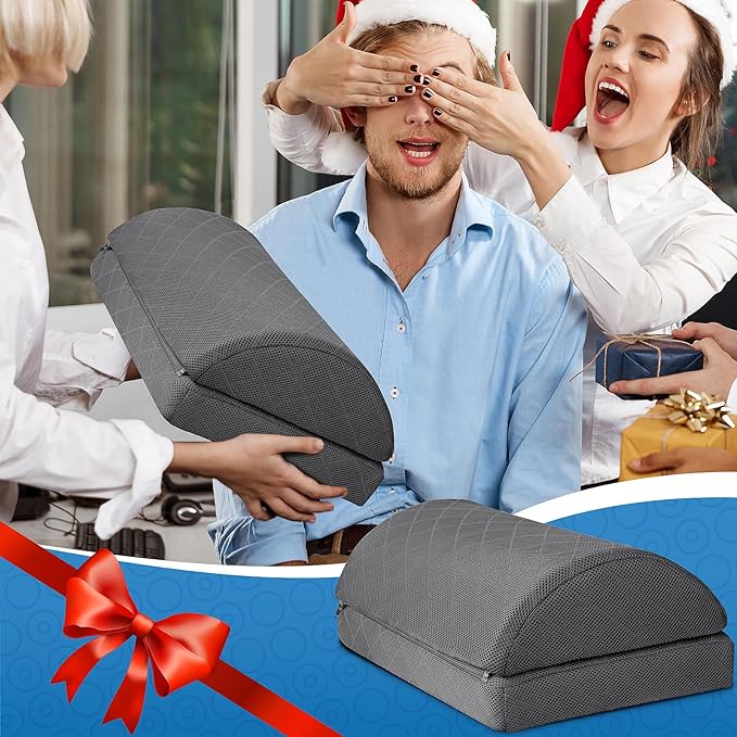 Foot Rest,Desk & Gaming Accessories,Foot Rest for Under Desk at Work,Comfortable Footrest with 2 Adjustable Heights & Removable Cover, Office Desk Accessories(Gray)