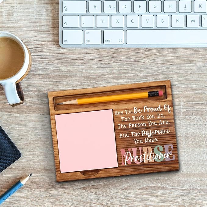 Nurse Practitioner Sticky Note Holder, Nurse Practitioner Thank You Appreciation Gifts for Men, Women, Nurse Practitioner NP Office Desk Self-Stick Note Pad Holders GSH477