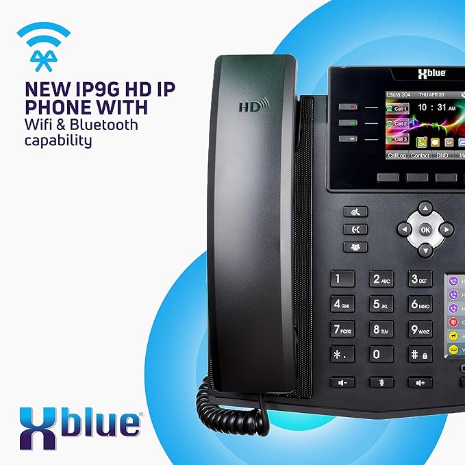 Xblue QB System Bundle with 4 IP9g IP Phones Including Auto Attendant, Voicemail, Cell & Remote Phone Extensions & Call Recording, Black, (QB1004)