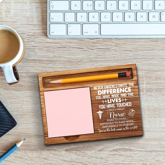 Nurse Sticky Note Holder, Nurse Gifts for Men, Women, Thank You Nurse Gifts, Nurse Appreciation Gifts, Nurse Retirement Gifts for Men, Nurse Station Desk Self-Stick Note Pad Holders GSH366