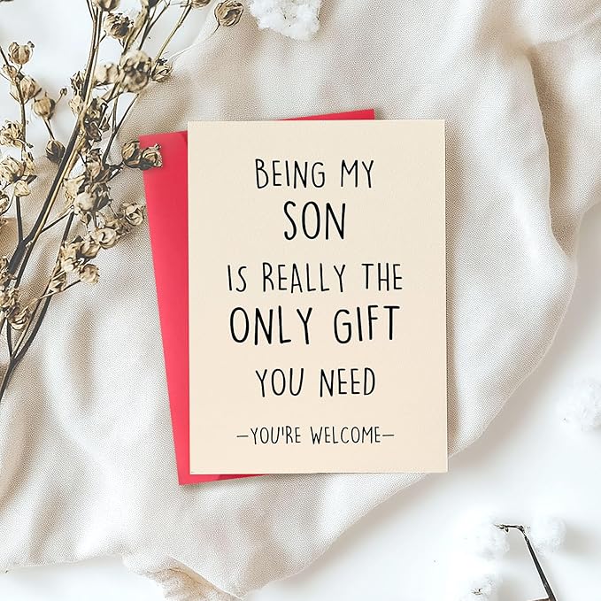 Funny Birthday Card for Son, Son Birthday Card, To My Son,Birthday Gifts for Son from Dad Mom, Happy Birthday Son Card, Gifts for Adult Son Gift Ideas, Birthday Card Son Adult