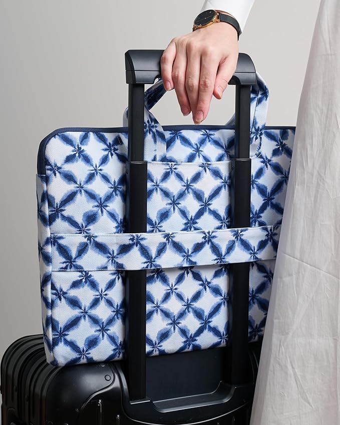 Maison d'Hermine Laptop Bag upto 13.5 inch Stain and water repellent Cotton canvas - shibori