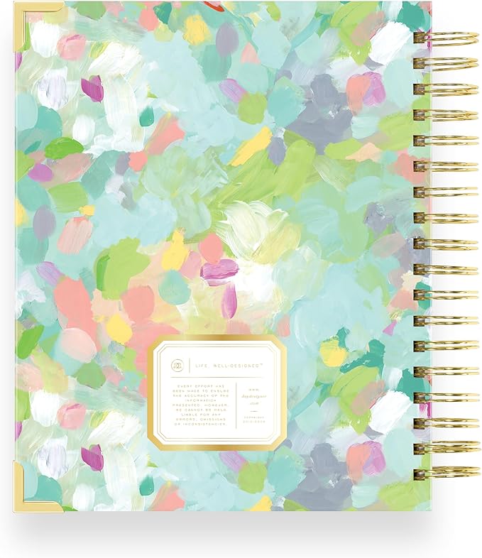 Day Designer 2025 Daily Planner – Premium Planner for Stylish Organization. Combines Monthly Calendar, Hourly Schedule, To-Do List, Gratitude, Goal Setting, Inspirational Quotes, Stickers & More. Elegant laminated Cover with Gold Accents (Monet)