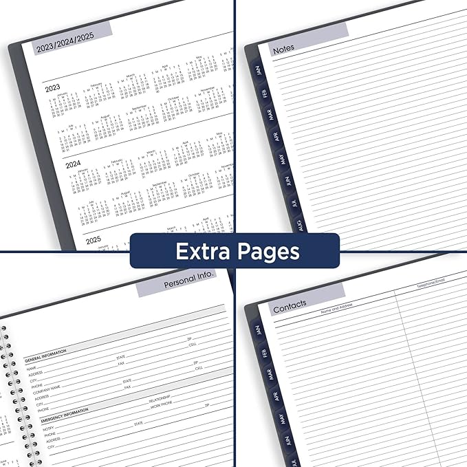 AT-A-GLANCE 2024 Weekly & Monthly Planner, DayMinder, Quarter-Hourly Appointment Book, 8-1/2" x 11", Large, Spiral Bound, Monthly Tabs, Gray (GC5200724)