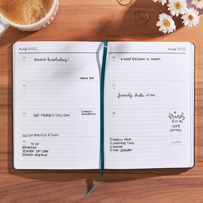 Erin Condren 2025 Softbound Life Planner (Jan - Dec 2025), A5 12-Month Weekly & Monthly Planner Journal, Horizontal Layout, Soft Cover, Layflat Binding, Bold Blooms Cover & Interior Design