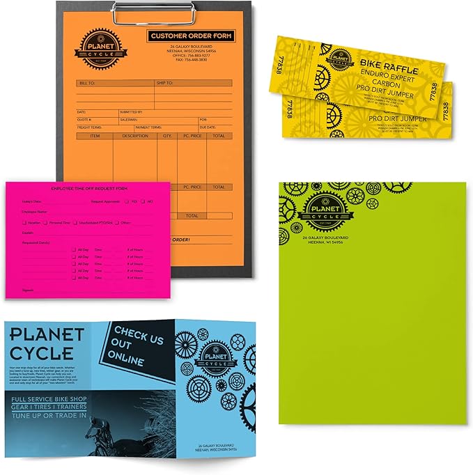 Neenah Astrobrights® Bright Color Paper, Letter Size Paper, 24 lb, Assorted Colors, 500 Sheets